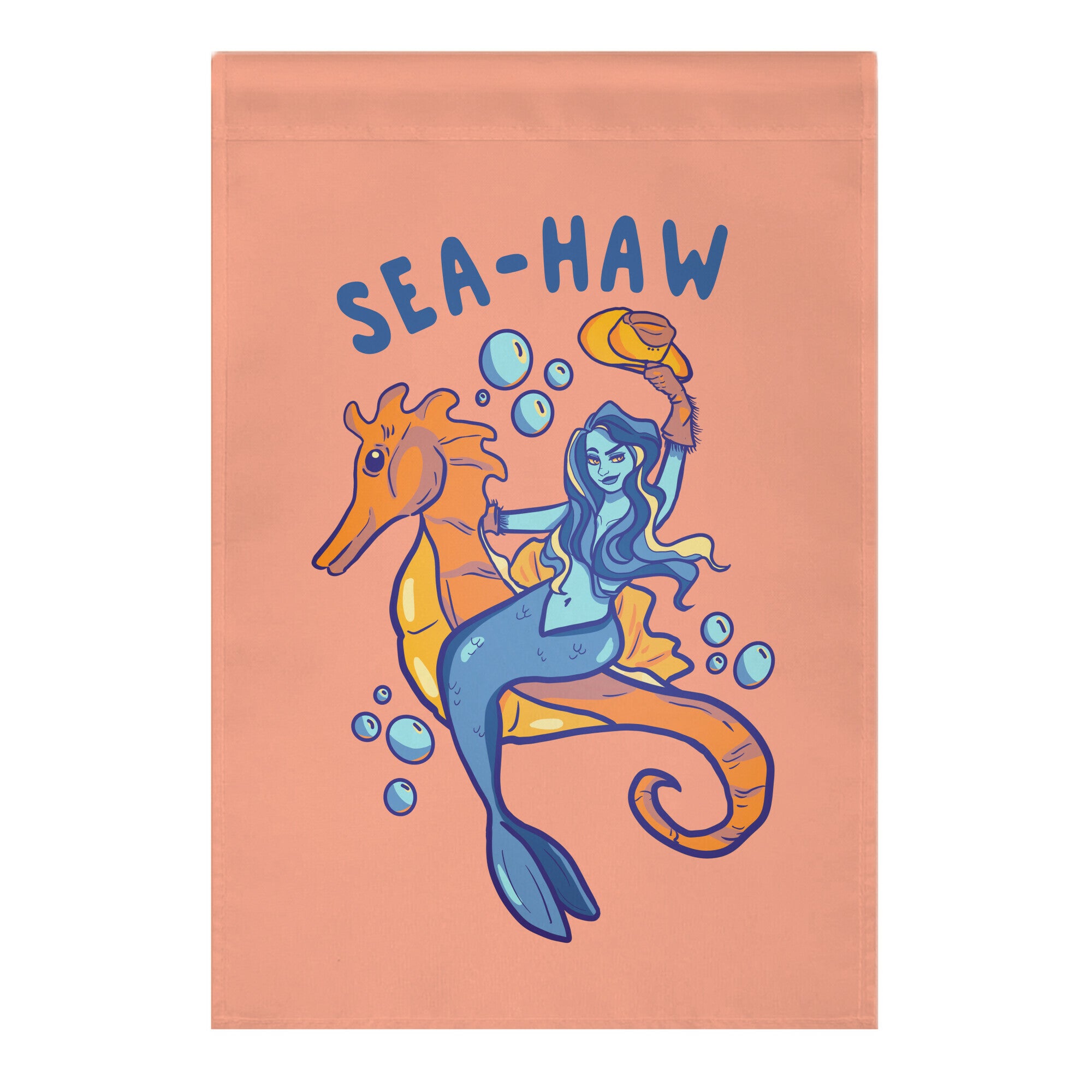 Sea-Haw Cowgirl Mermaid Garden Flag